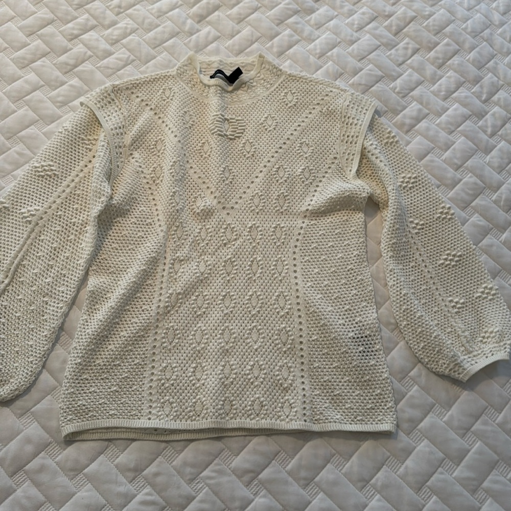 White House Black Market crochet sweater size S